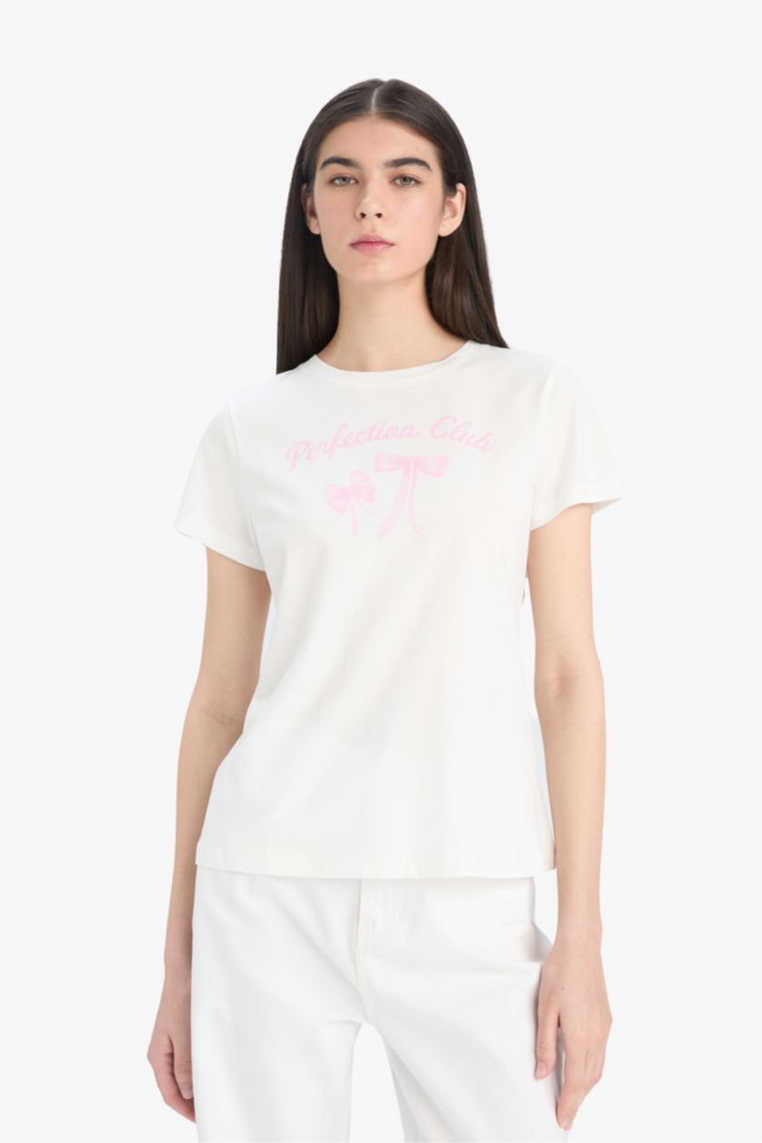 Әйелдерге экру дөңгелек жаға слоган супрема мақтасы Футболка