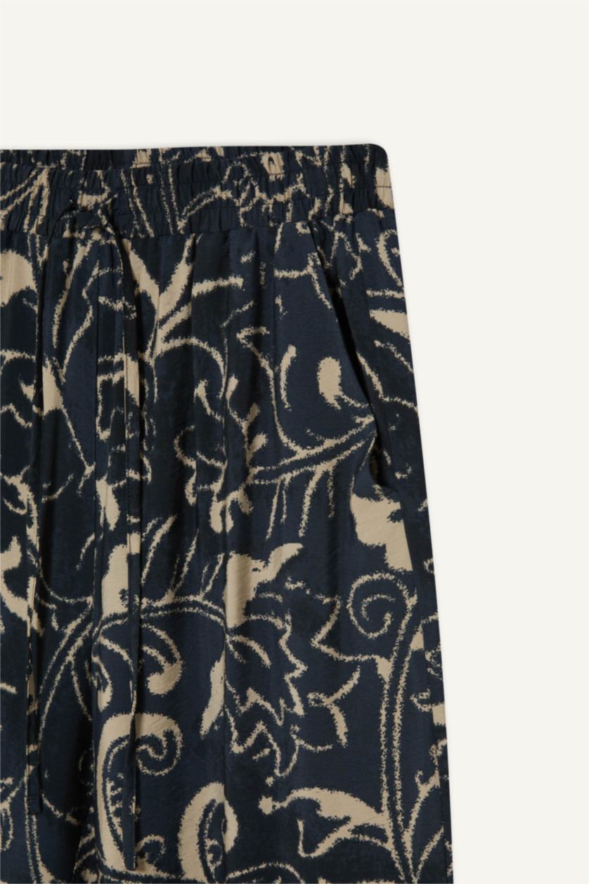 Woman NAVY Wide Leg High Waist Trousers