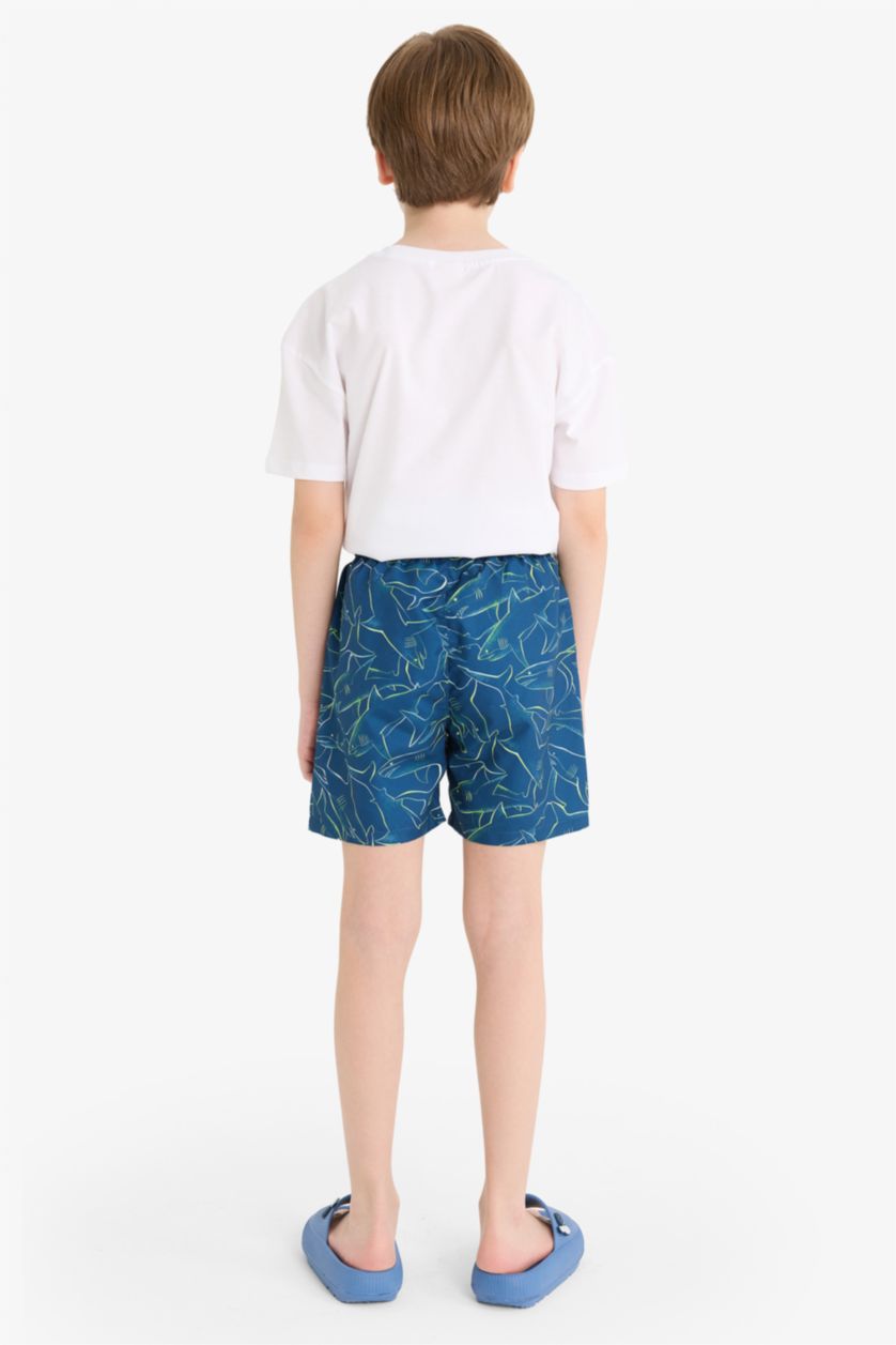 أولادي كحلي شورت بحر اولادي بطبعة سمك