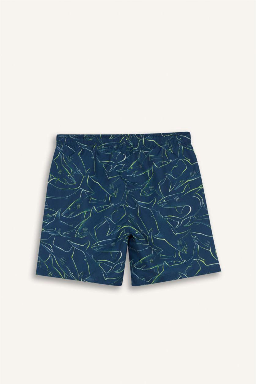 أولادي كحلي شورت بحر اولادي بطبعة سمك