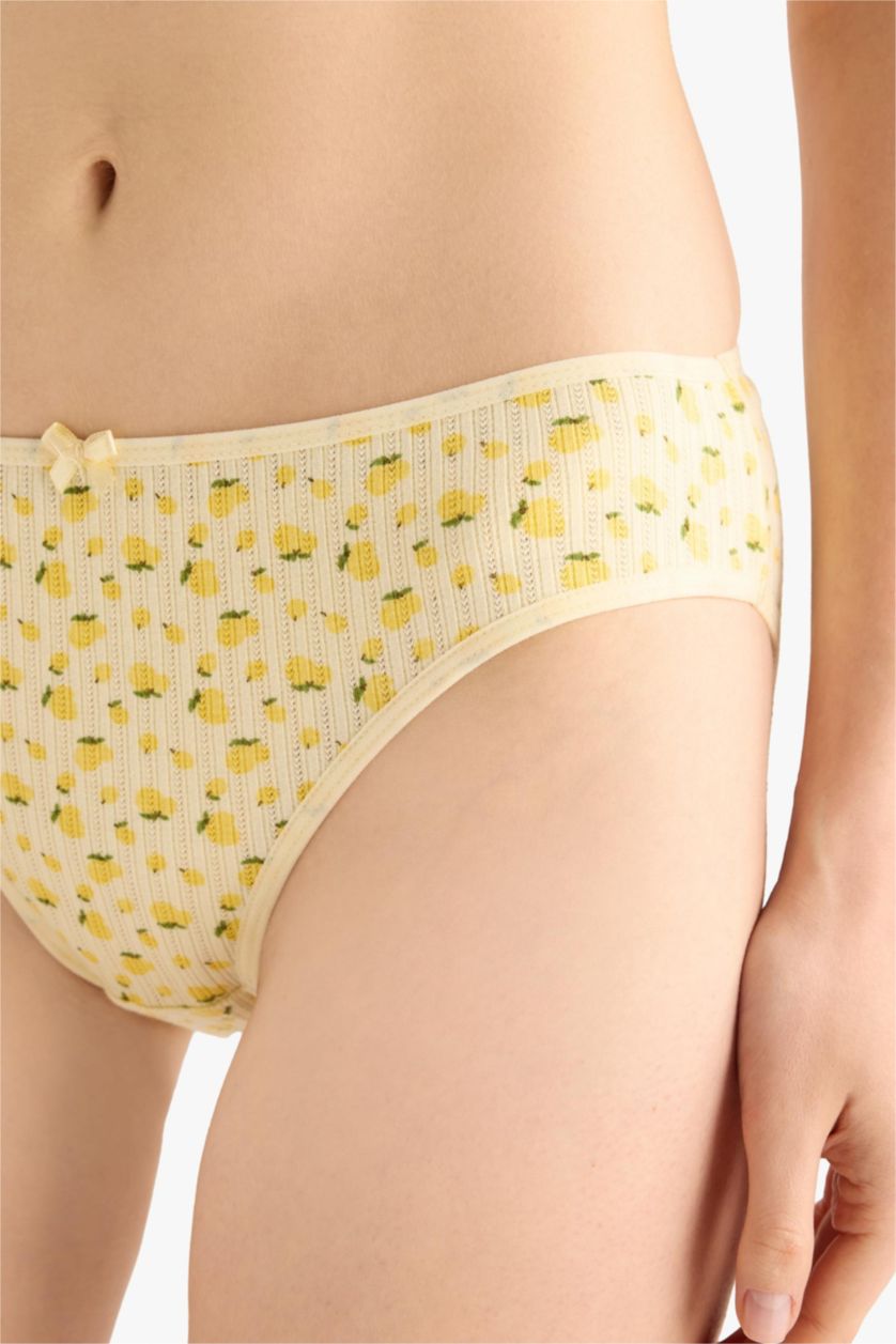 Kadın Sarı Desenli 3'lü Brief Külot