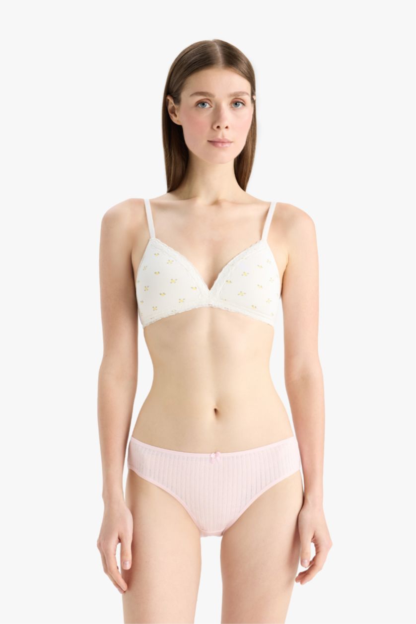 Kadın Sarı Desenli 3'lü Brief Külot