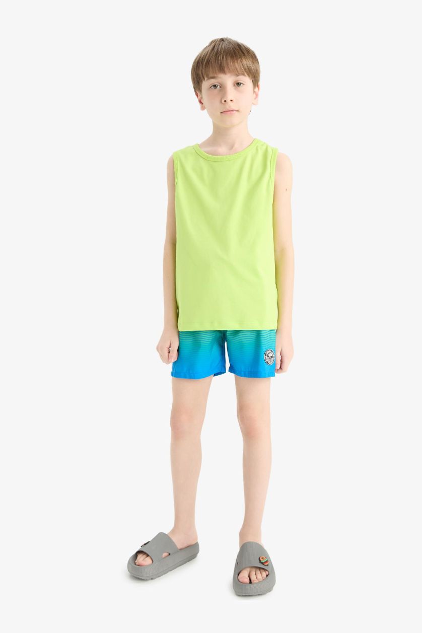 أولادي أخضر شورت بحر اولادي مطبوع