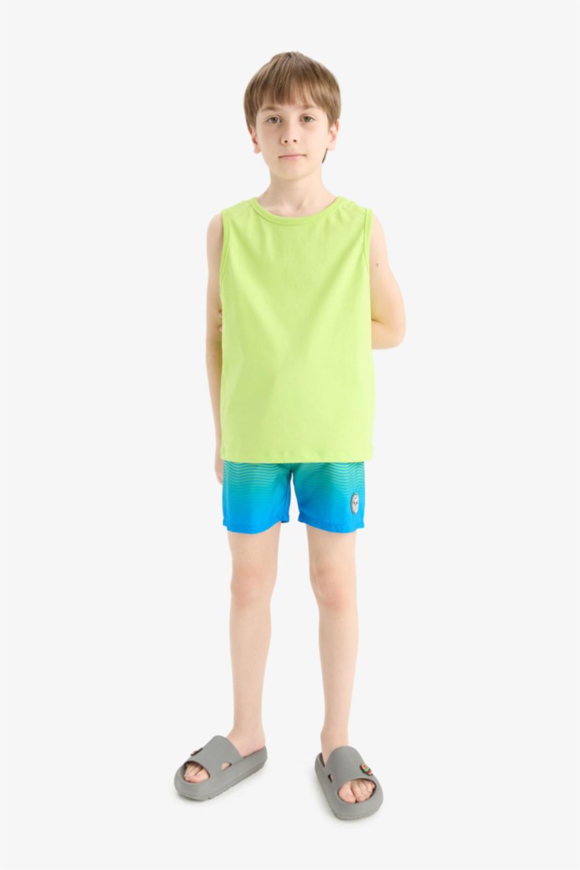 أولادي أخضر شورت بحر اولادي مطبوع