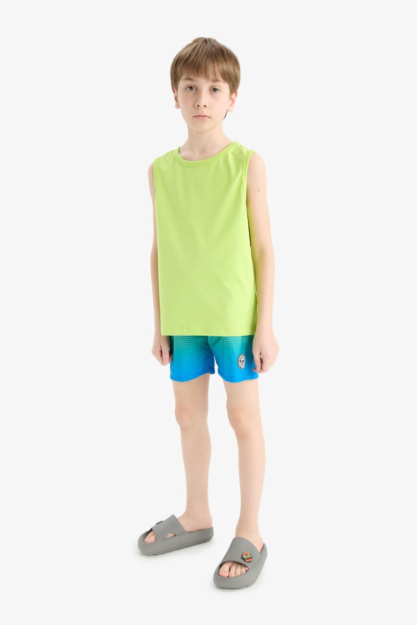 أولادي أخضر شورت بحر اولادي مطبوع