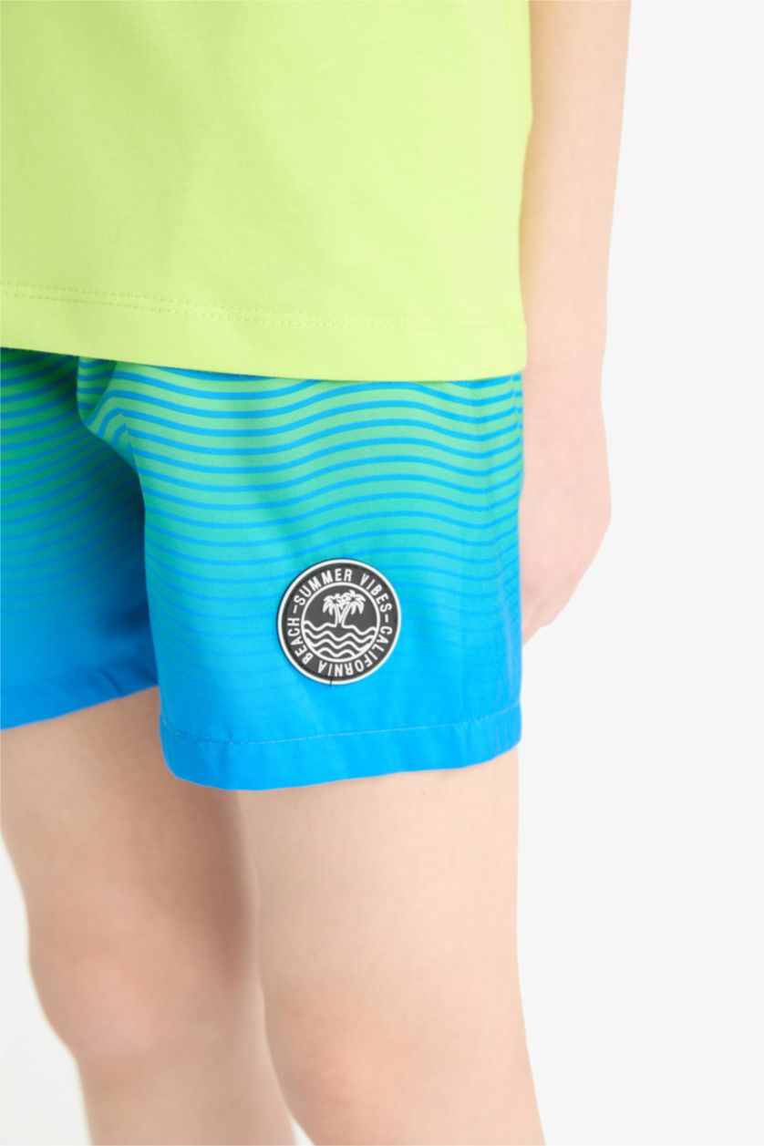 أولادي أخضر شورت بحر اولادي مطبوع