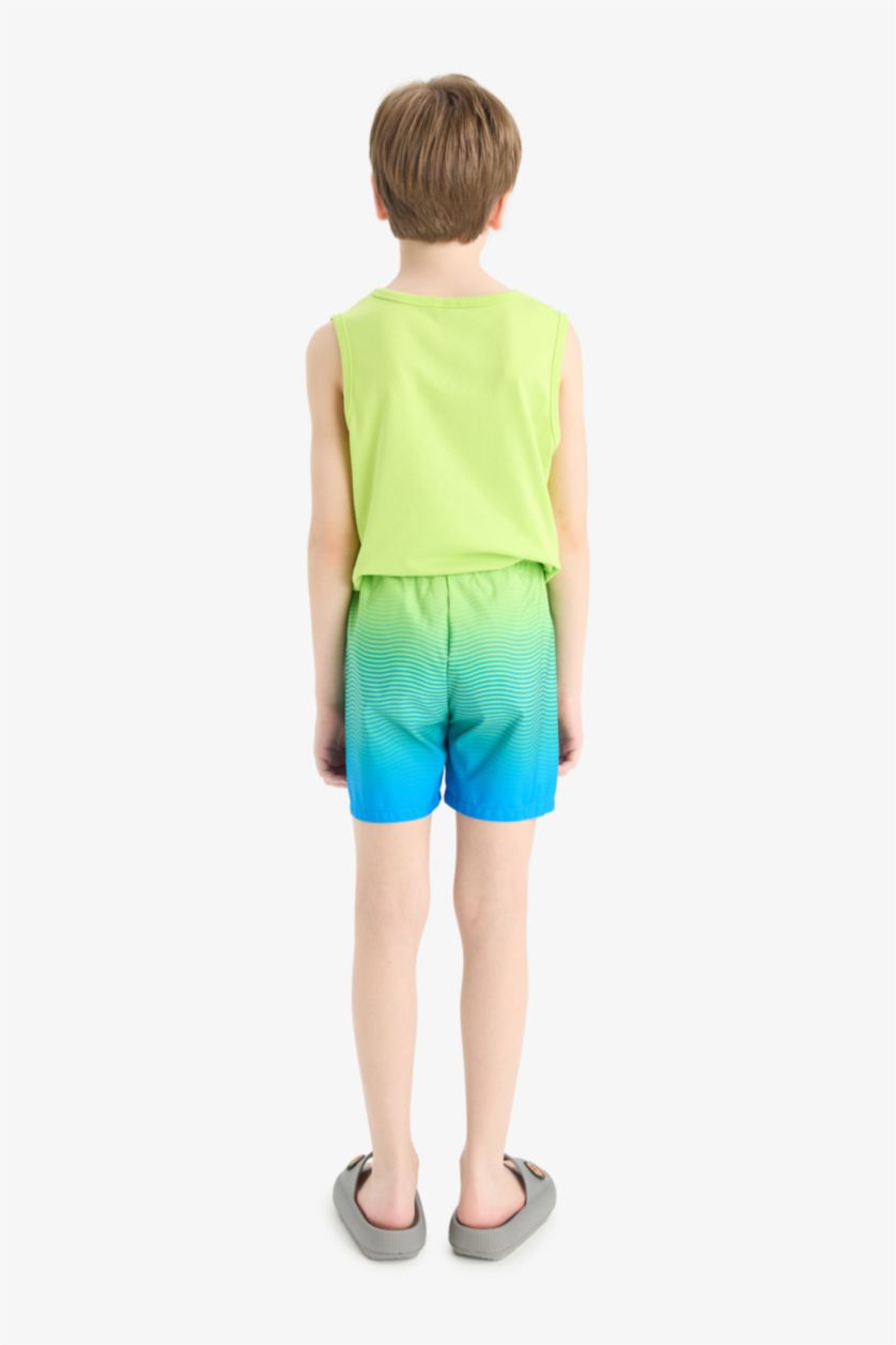 أولادي أخضر شورت بحر اولادي مطبوع