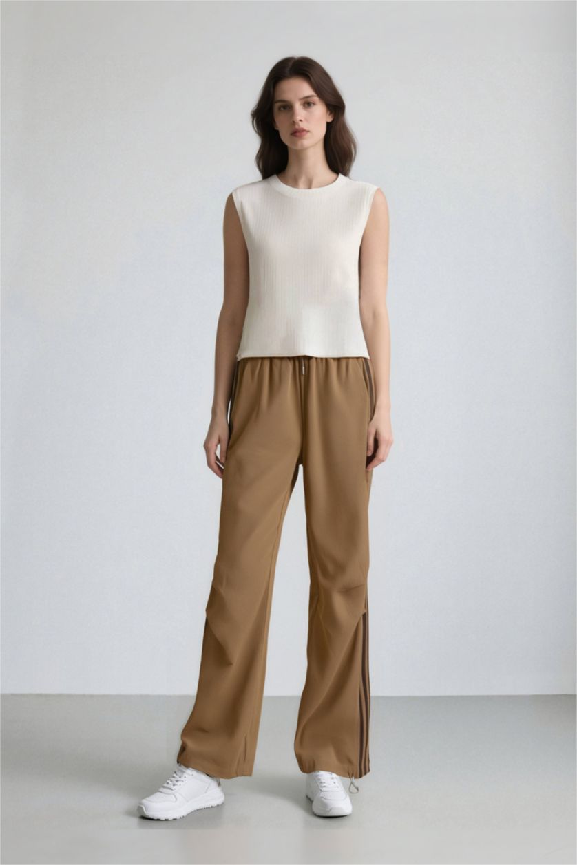 WOMAN Vison Flexible Waist Adjustable Elastic Parachute Fabric Trousers