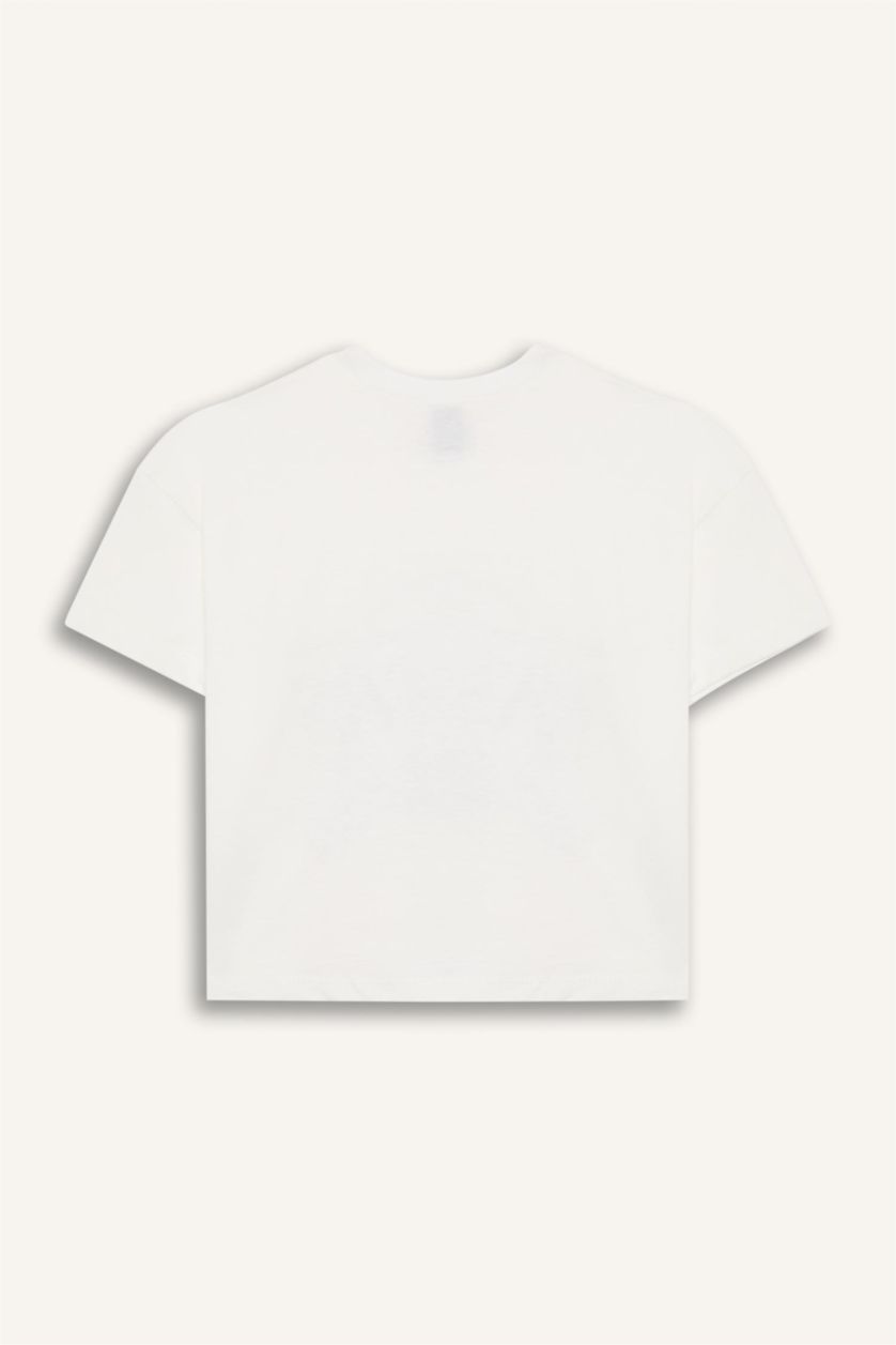 Kız Çocuk - Genç Kız Ekru NBA Los Angeles Lakers Bisiklet Yaka Kısa Kollu Tişört Kız Çocuk