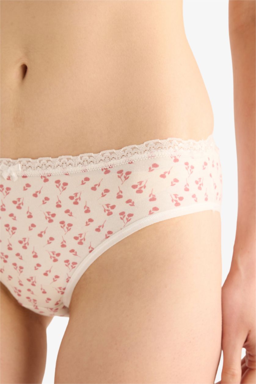 Woman Rose Fall in Love Lace Detailed 3 Piece Panties