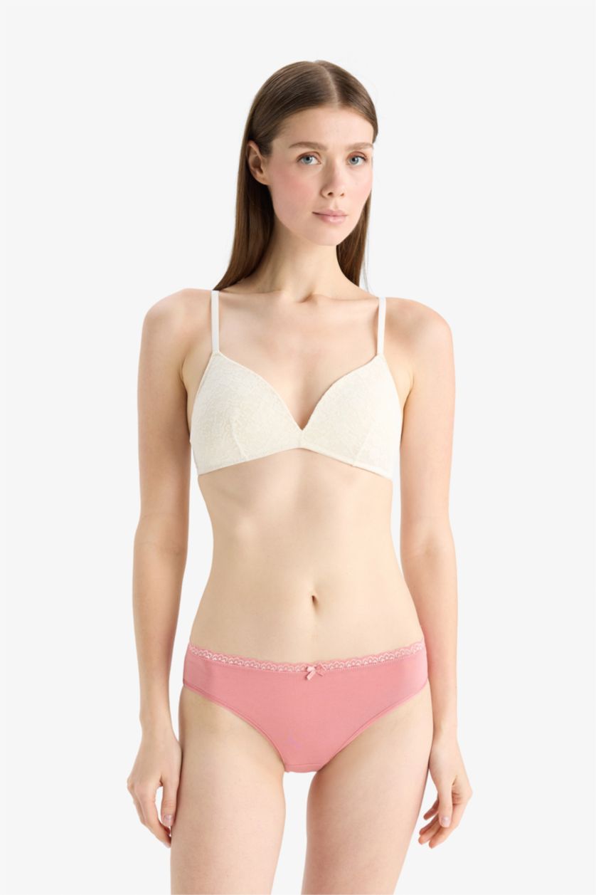 Woman Rose Fall in Love Lace Detailed 3 Piece Panties