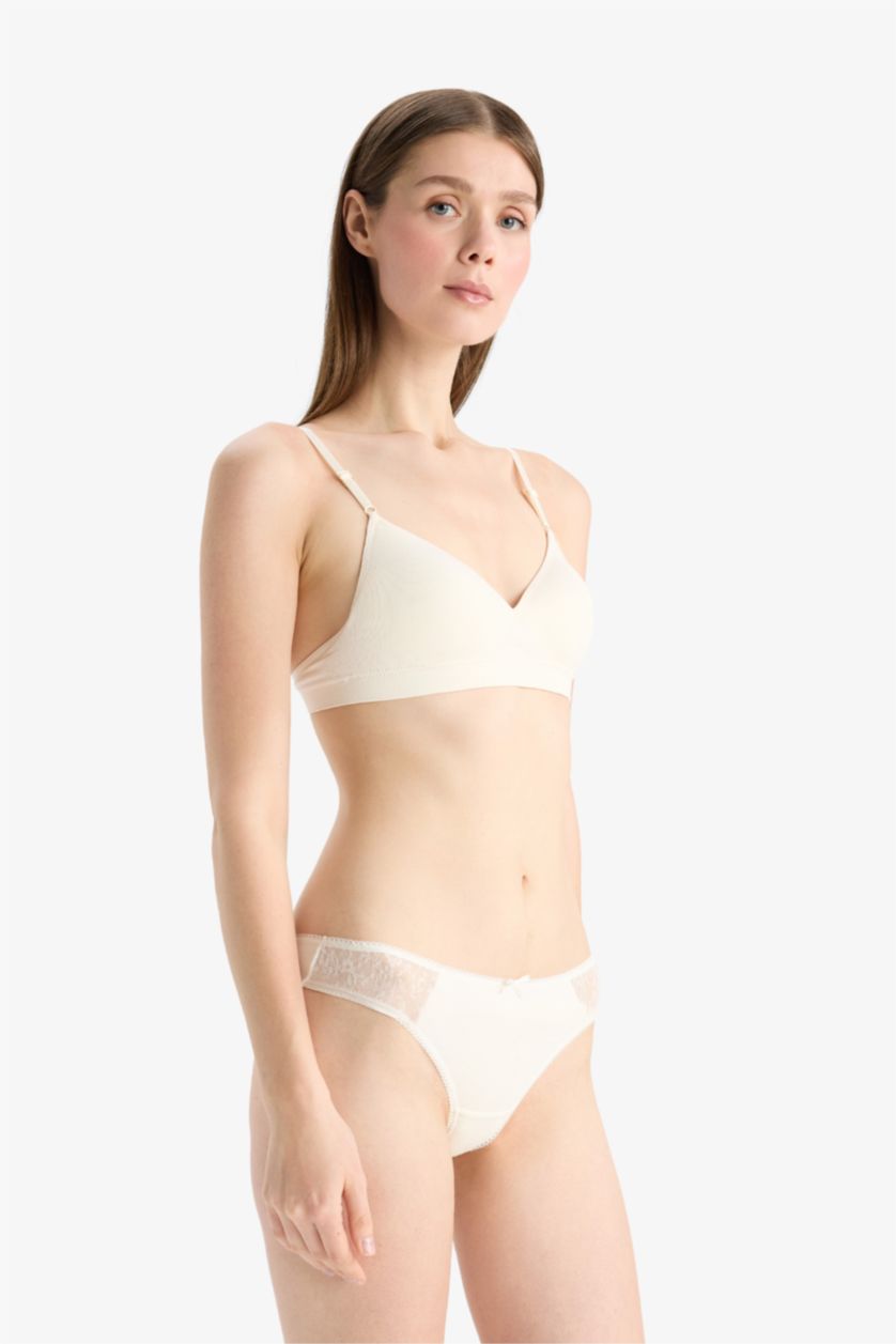 Kadın Açık Pembe Dantel Detaylı 3'lü Tanga