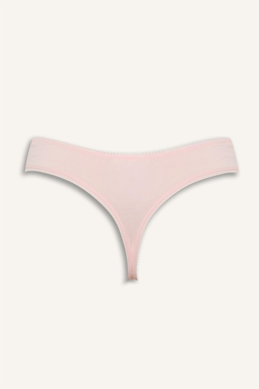 Kadın Açık Pembe Dantel Detaylı 3'lü Tanga