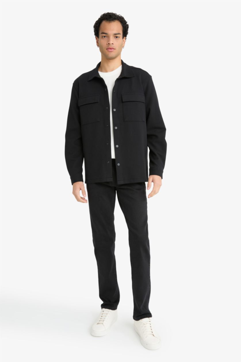 HOMME Noir Sergé Coupe Régulière