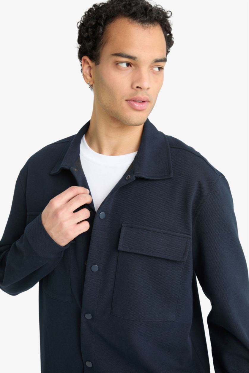 MAN NAVY Regular Fit Twill Long Sleeve Shirt