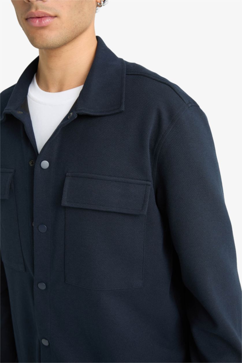 MAN NAVY Regular Fit Twill Long Sleeve Shirt