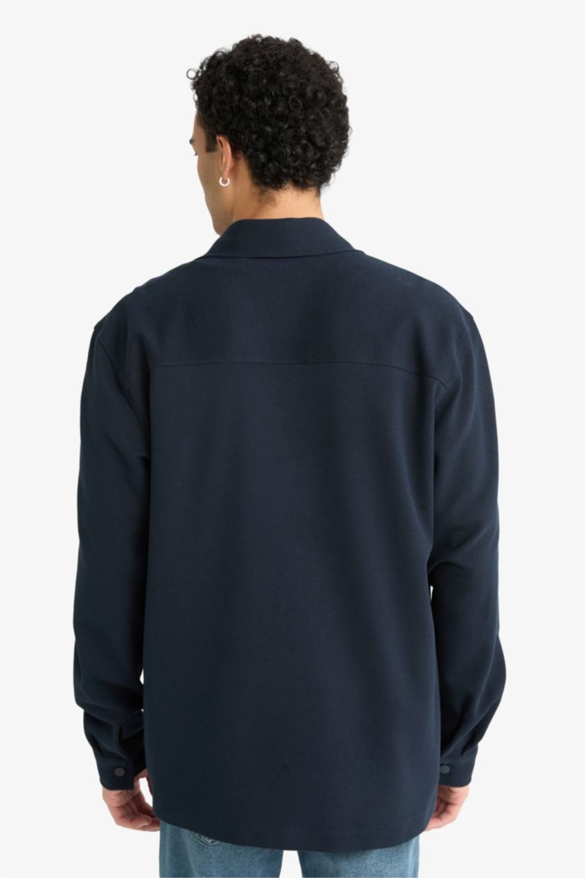 MAN NAVY Regular Fit Twill Long Sleeve Shirt