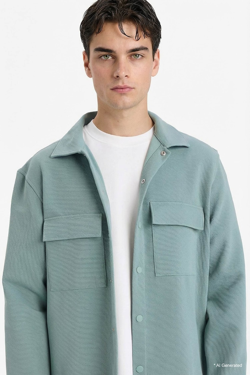 Erkek Mat Yeşil Regular Fit Twill Gömlek