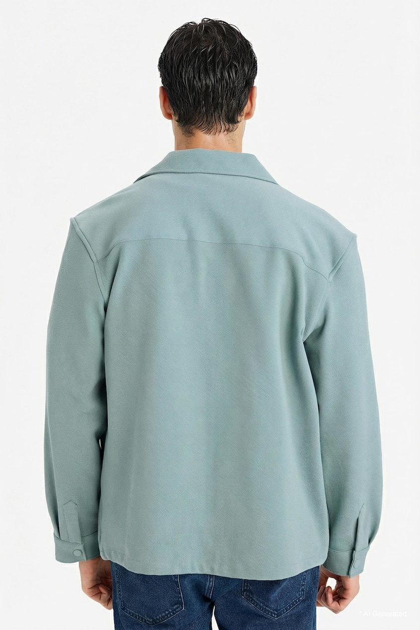 Erkek Mat Yeşil Regular Fit Twill Gömlek