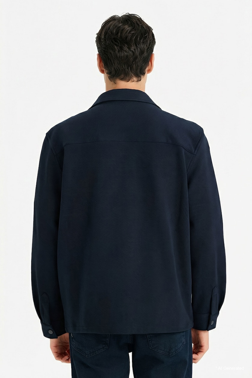 MAN NAVY Regular Fit Long Sleeve Overshirt