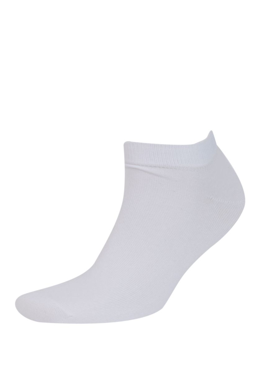 Erkek Beyaz Erkek Basıc Düz 7'li Pamuklu Patik Çorap