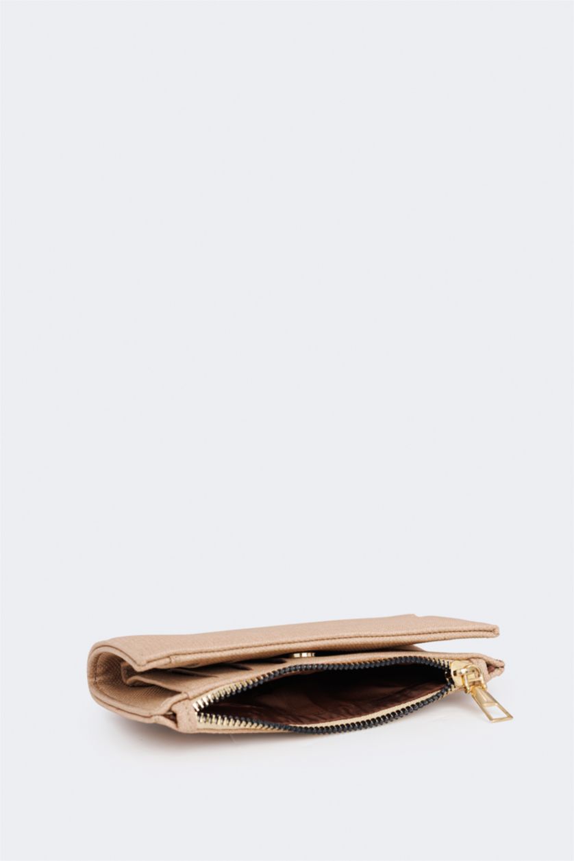 WOMAN Beige محفظة جلد صناعي