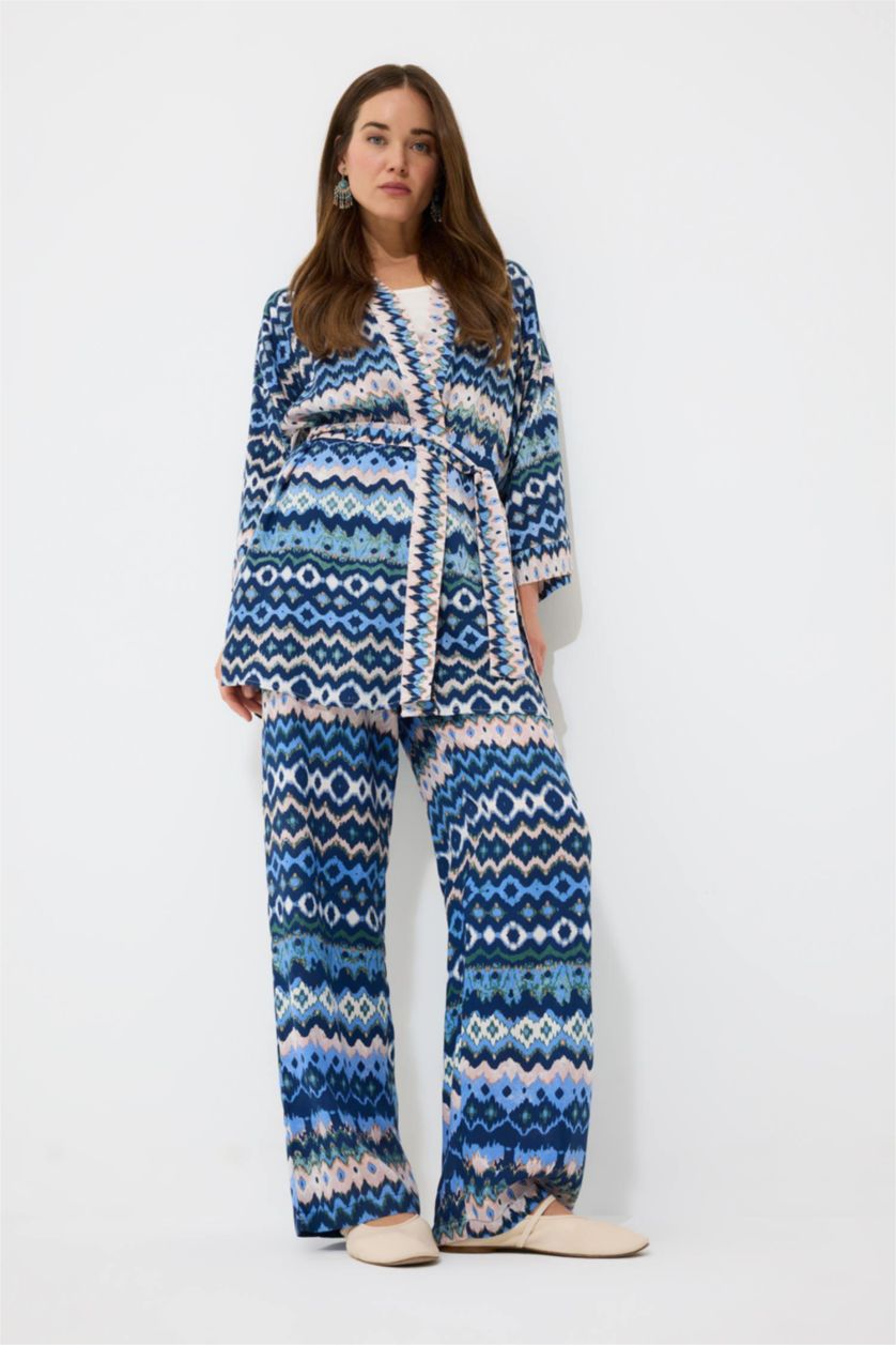 WOMAN Indigo Straight Fit Regular Hem Trousers