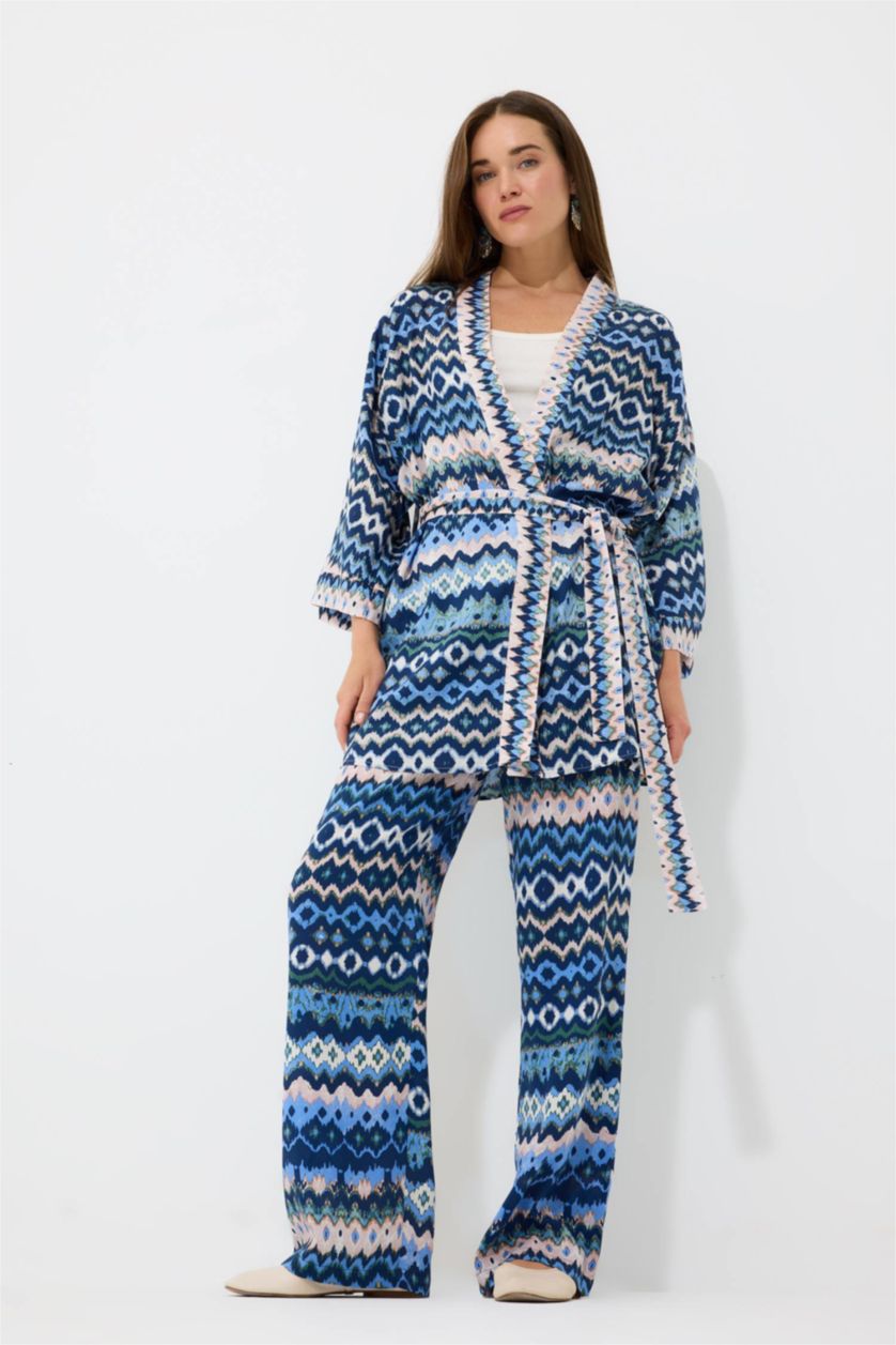 WOMAN Indigo Straight Fit Regular Hem Trousers