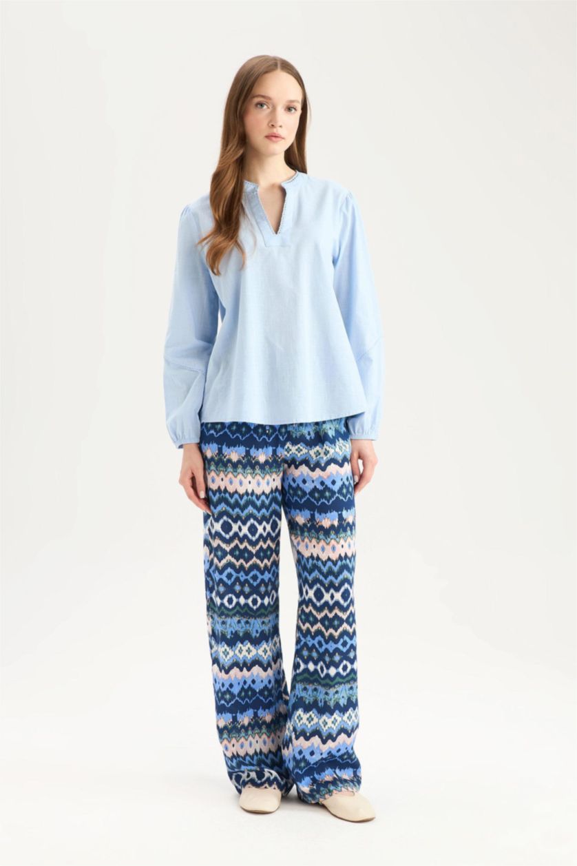 WOMAN Indigo Straight Fit Regular Hem Trousers