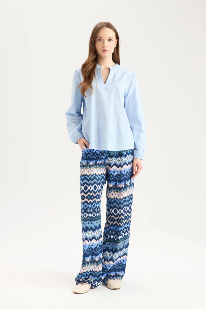 WOMAN Indigo Straight Fit Regular Hem Trousers