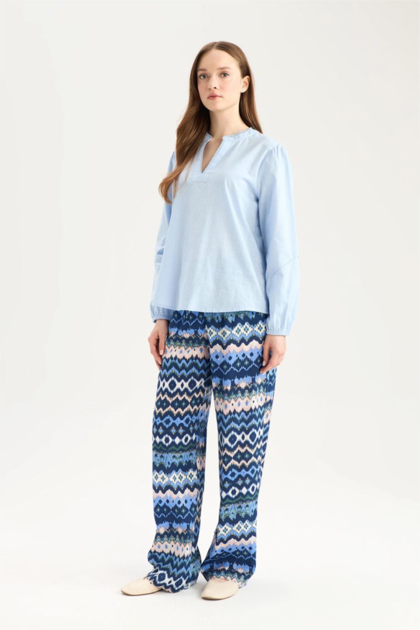 WOMAN Indigo Straight Fit Regular Hem Trousers