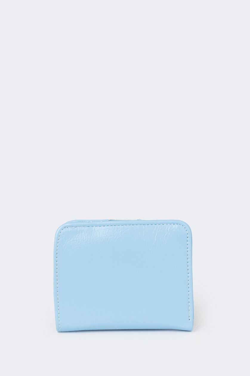 WOMAN Blue Woman Faux Leather Wallets