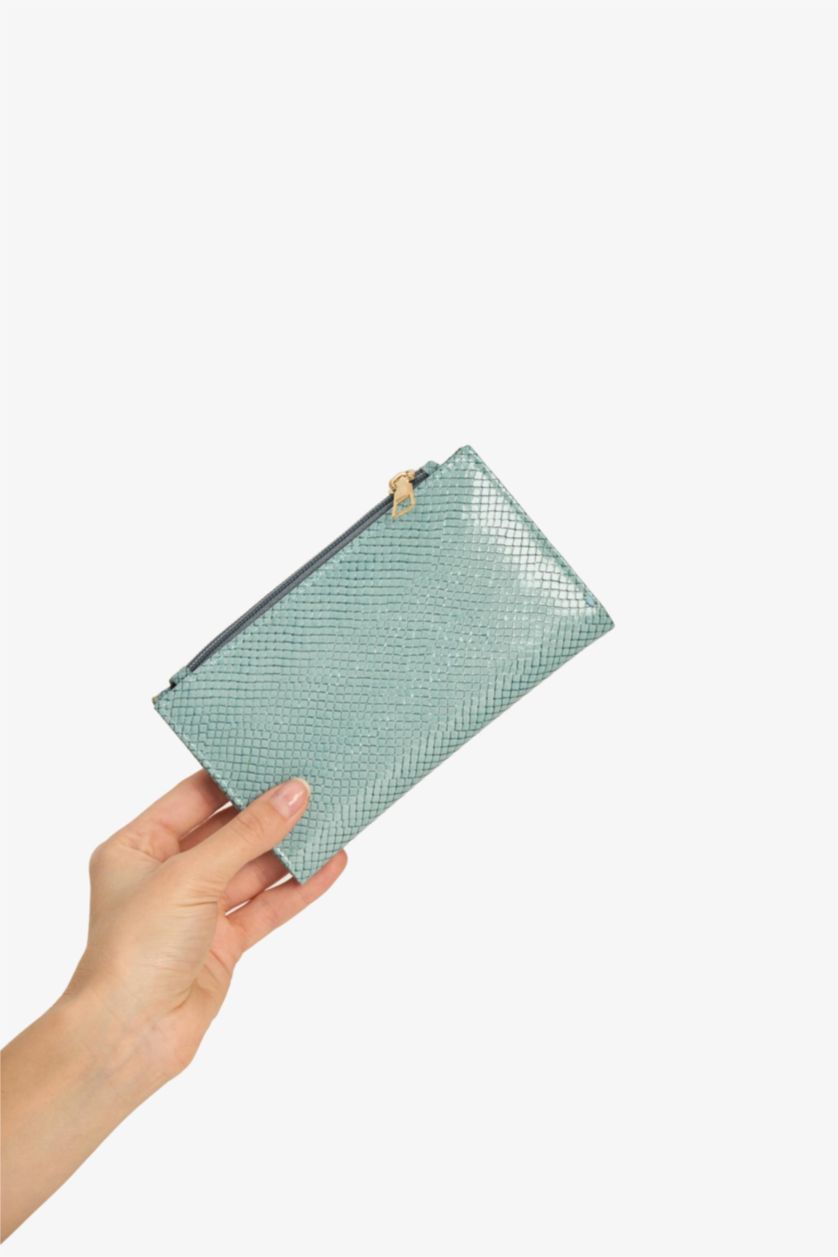 WOMAN Blue Woman Faux Leather Wallets