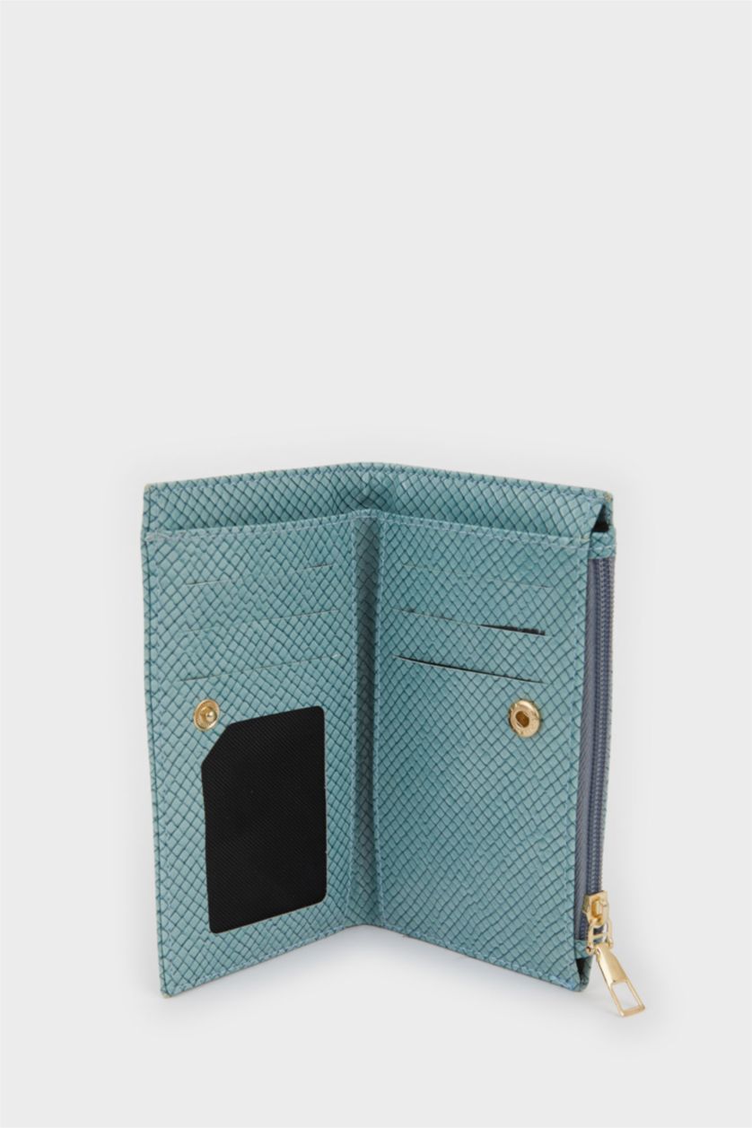 WOMAN Blue Woman Faux Leather Wallets