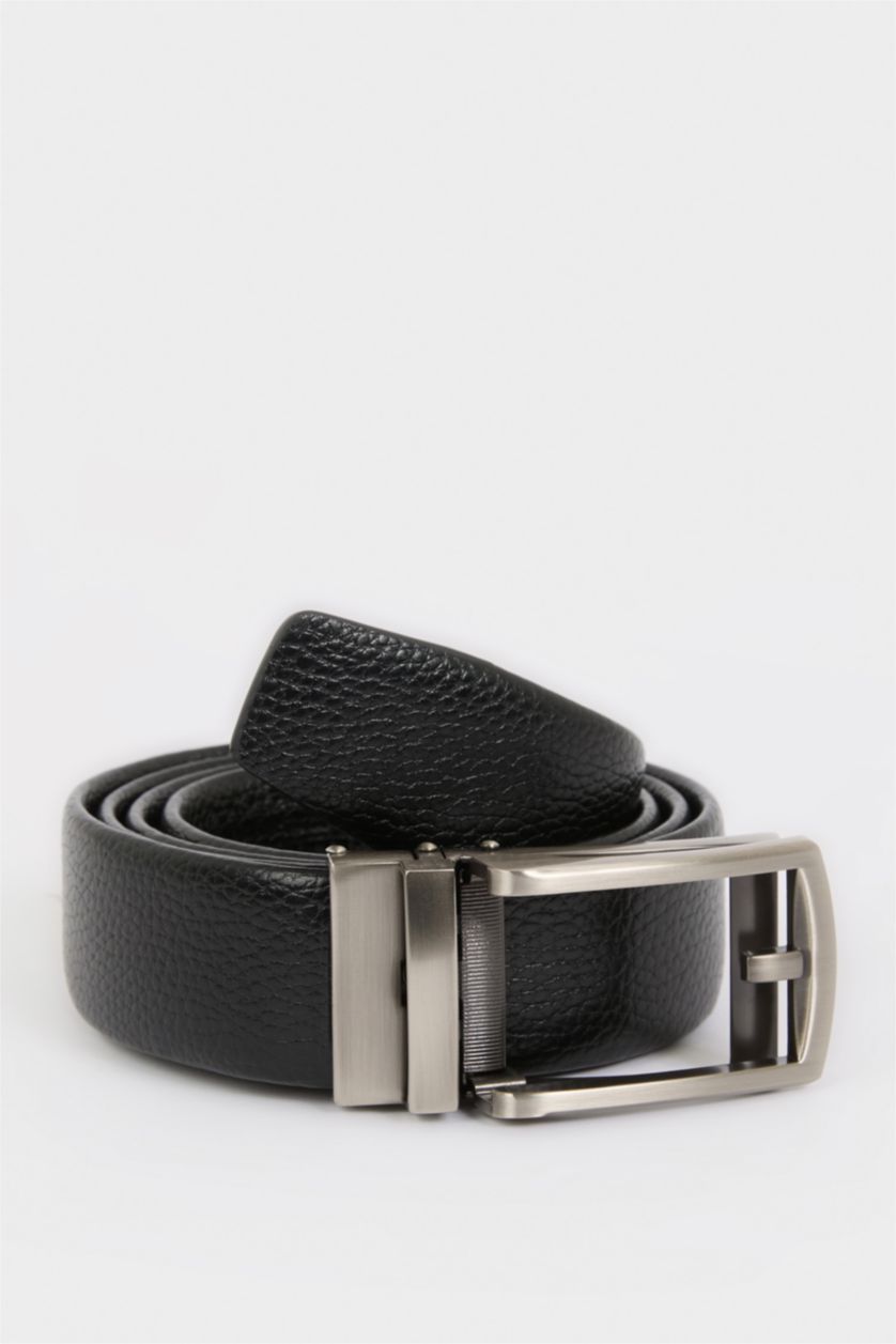 Erkek Siyah Erkek Dikdörtgen Toka Günlük Kemer