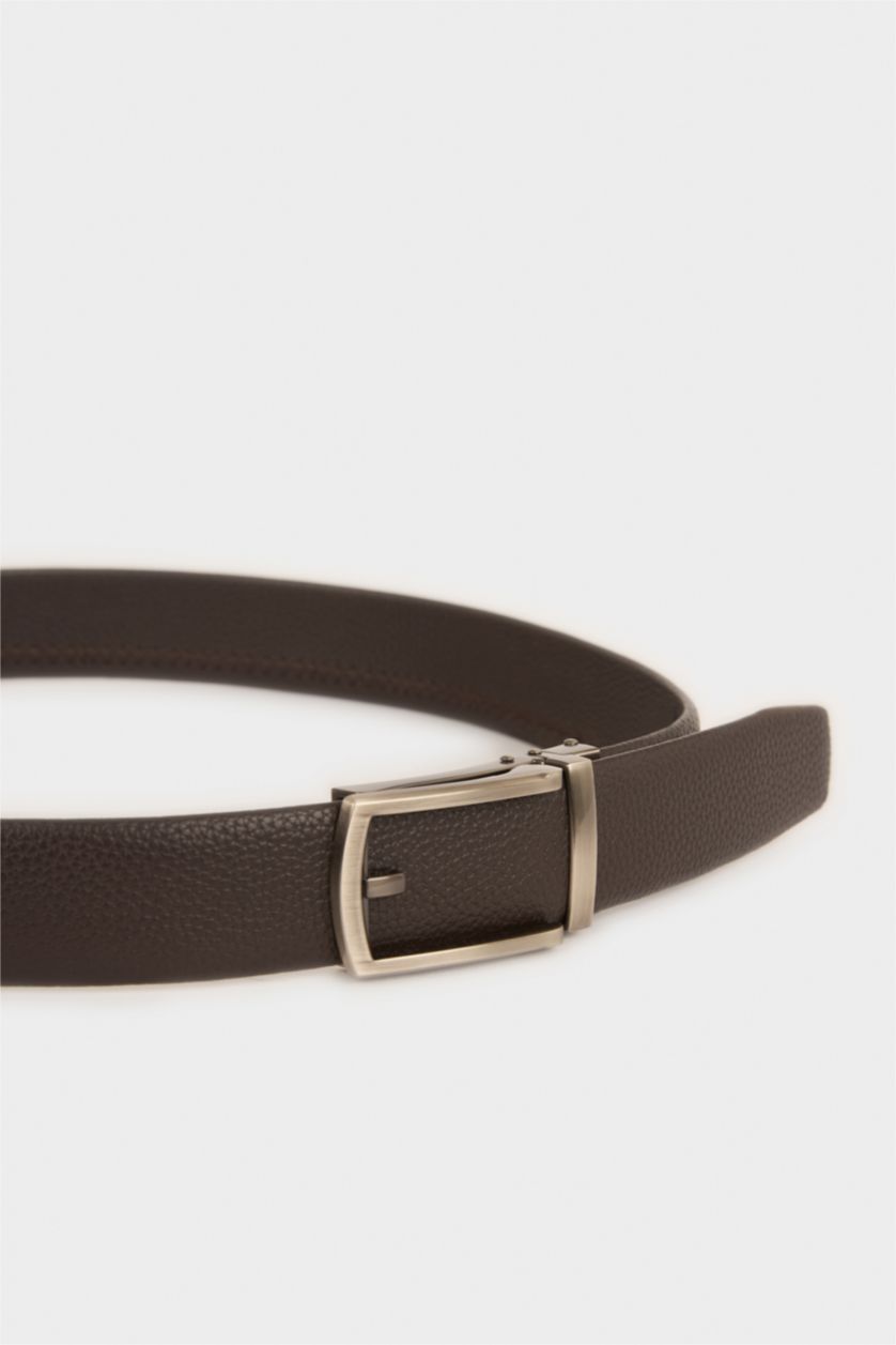 Erkek Kahve Erkek Dikdörtgen Toka Günlük Kemer