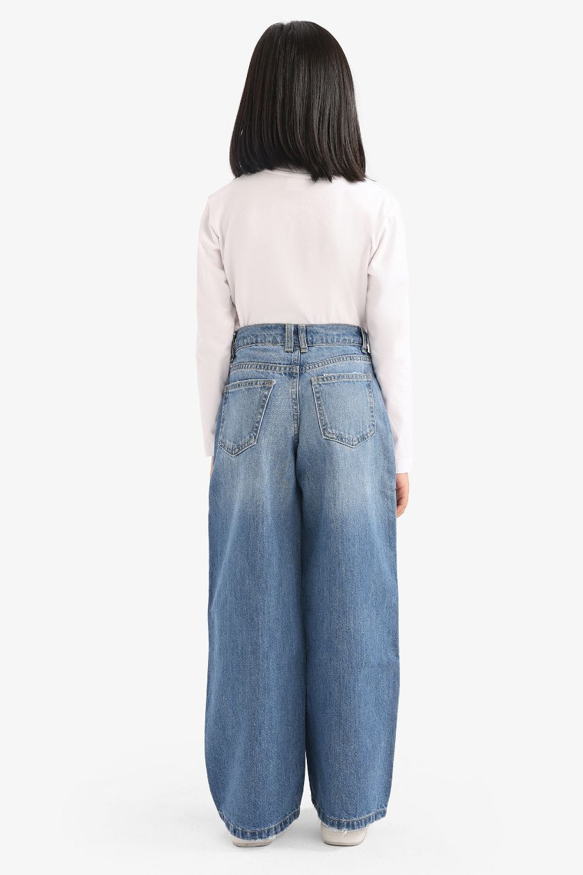 GIRLS & TEENS Blue Girl Wide Leg Jeans