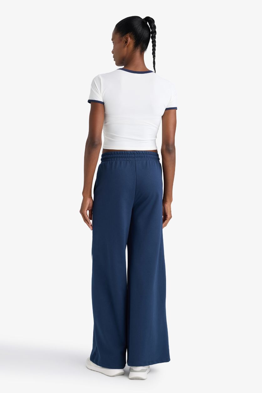 WOMAN NAVY DeFactoFit Wide Leg Standard Length Sports Sweatpants