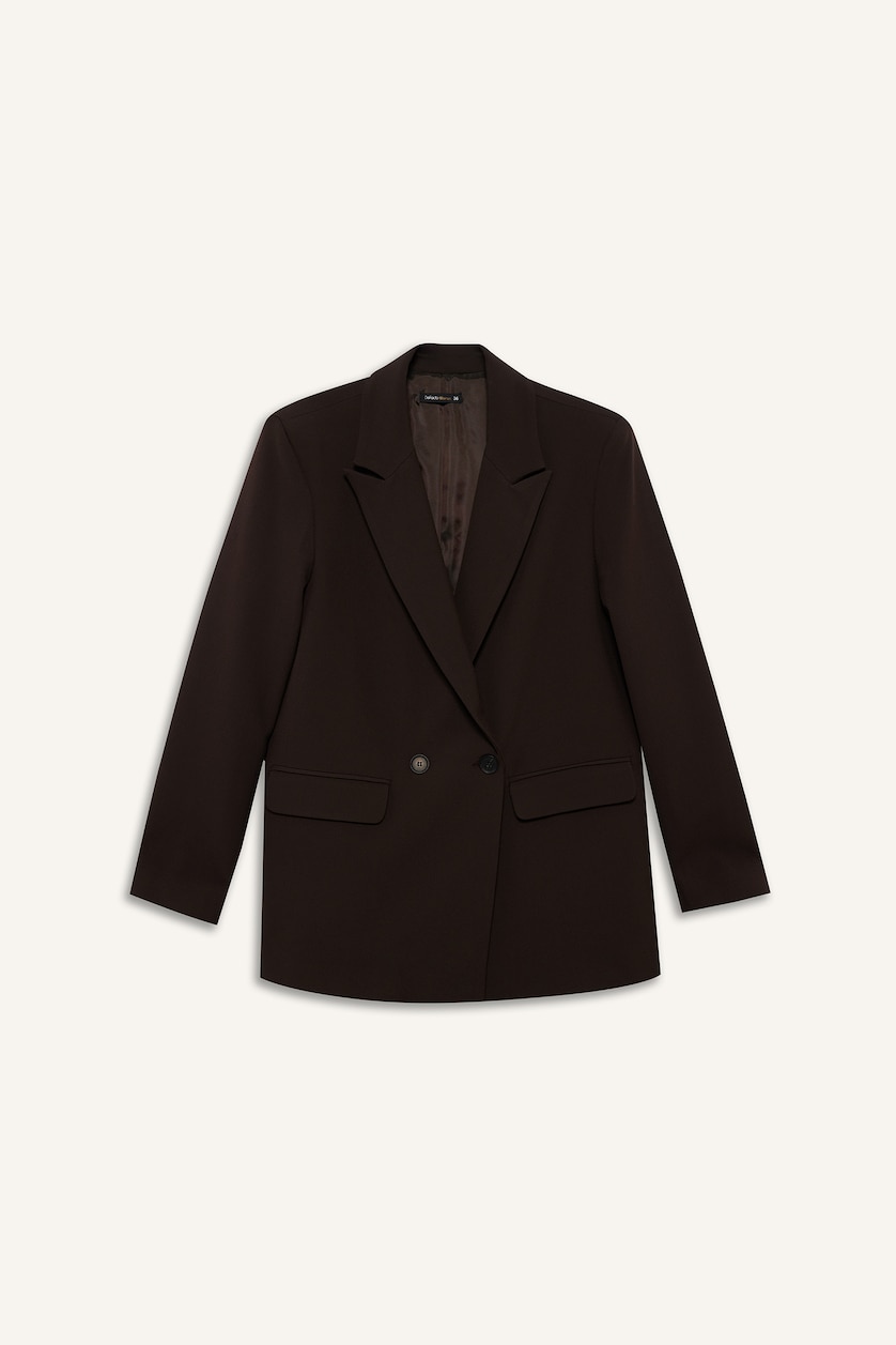 Kadın Kahve Oversize Blazer Ceket