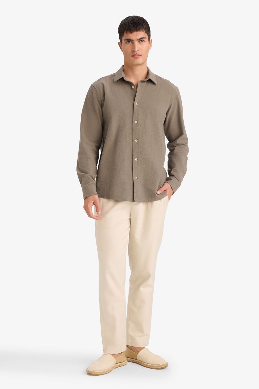 MAN Khaki قميص قطن 100%