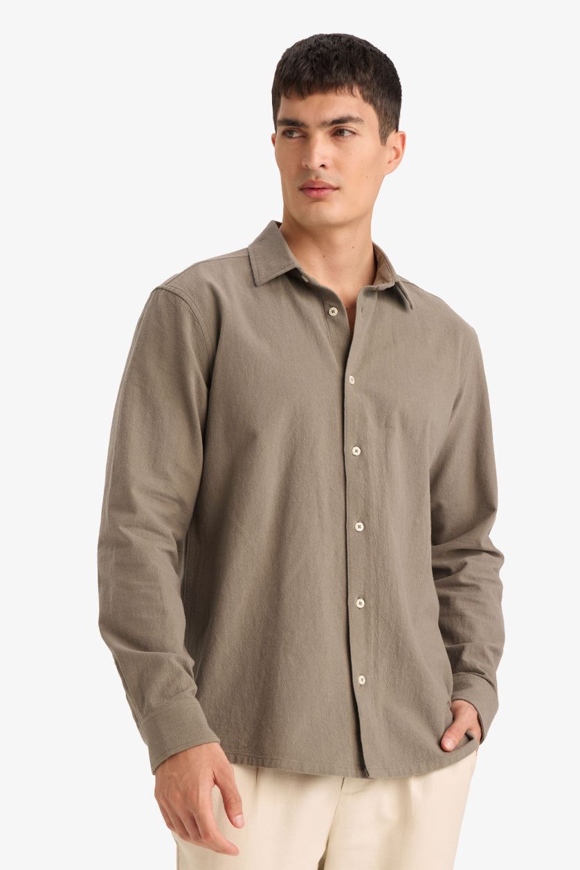 MAN Khaki قميص قطن 100%