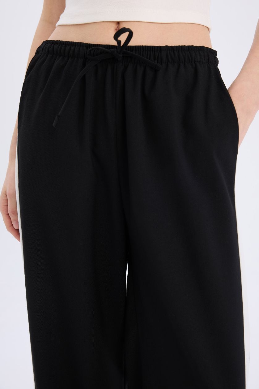Женщины Черный Coool широкие брюки с широкими штанинами и нормальной талией