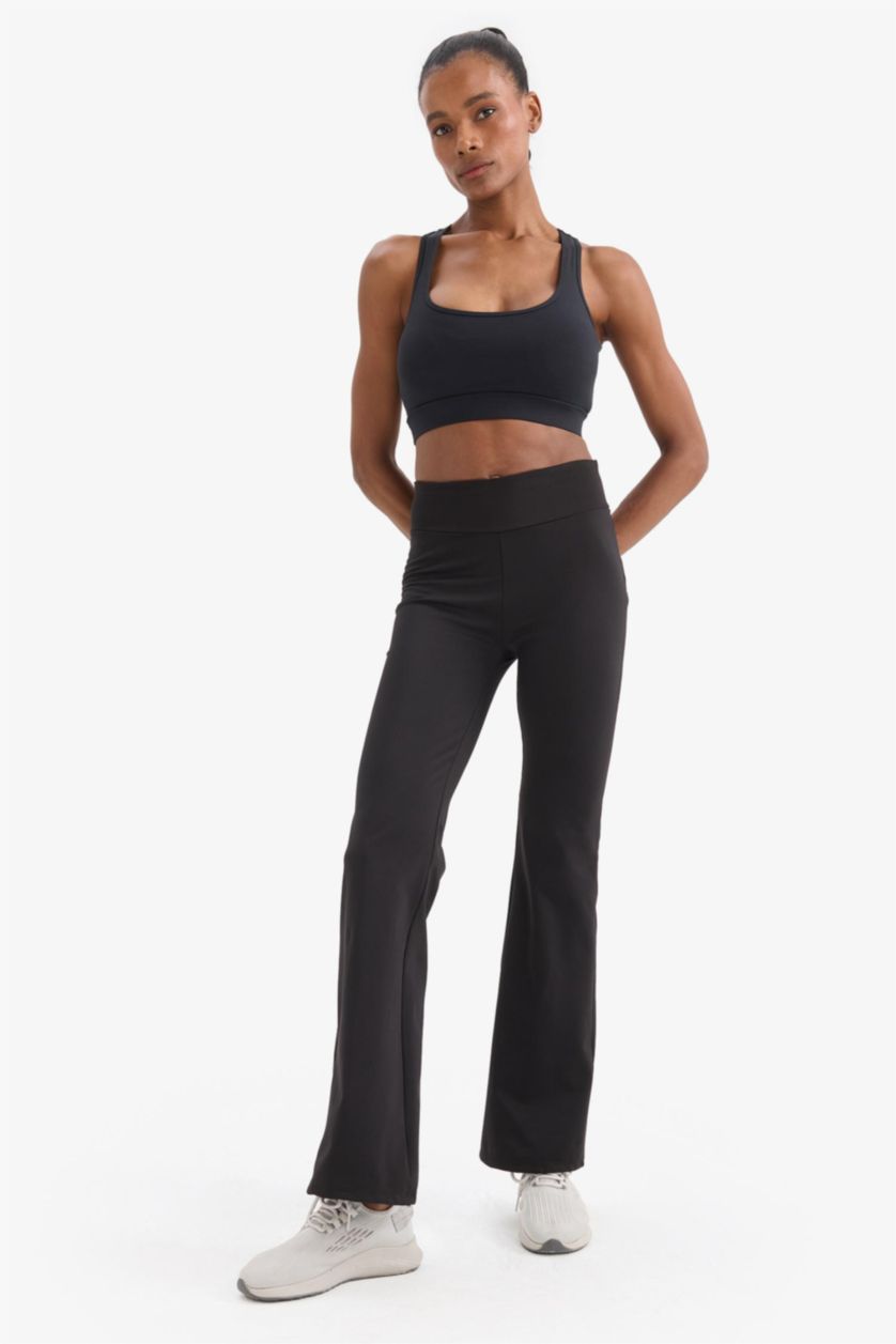 WOMAN Black DeFactoFit Flare Fit Wide Leg Long Sports Sweatpants