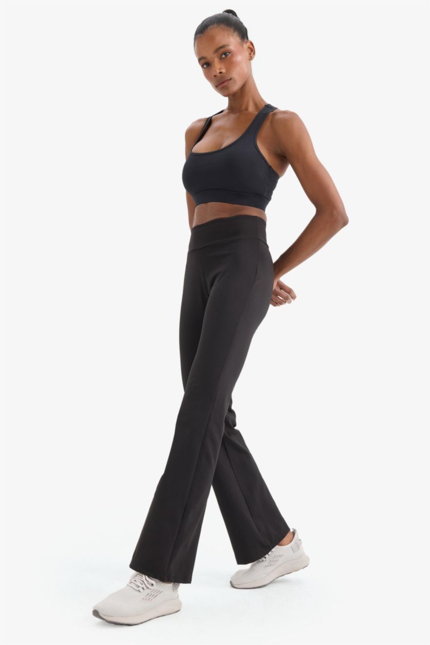 WOMAN Black DeFactoFit Flare Fit Wide Leg Long Sports Sweatpants
