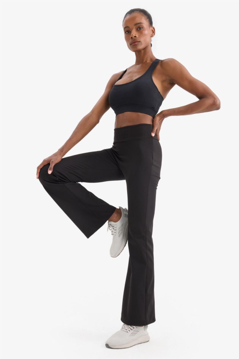 WOMAN Black DeFactoFit Flare Fit Wide Leg Long Sports Sweatpants