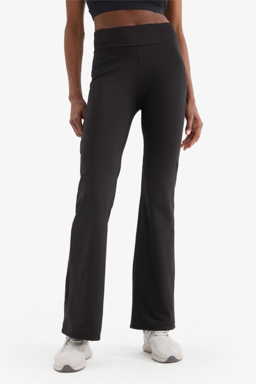 WOMAN Black DeFactoFit Flare Fit Wide Leg Long Sports Sweatpants