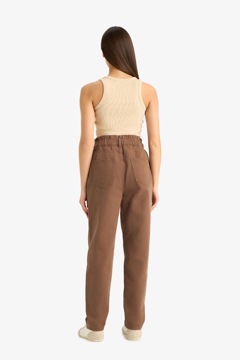 WOMAN Brown Paperbag High Waist Jeans