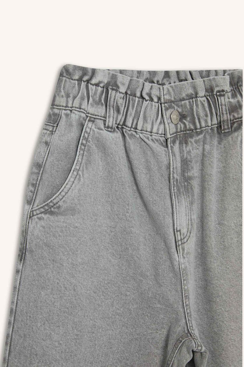 حريمي رمادي بنطلون جينز بيبرباج برجل عادية وخصر عالي