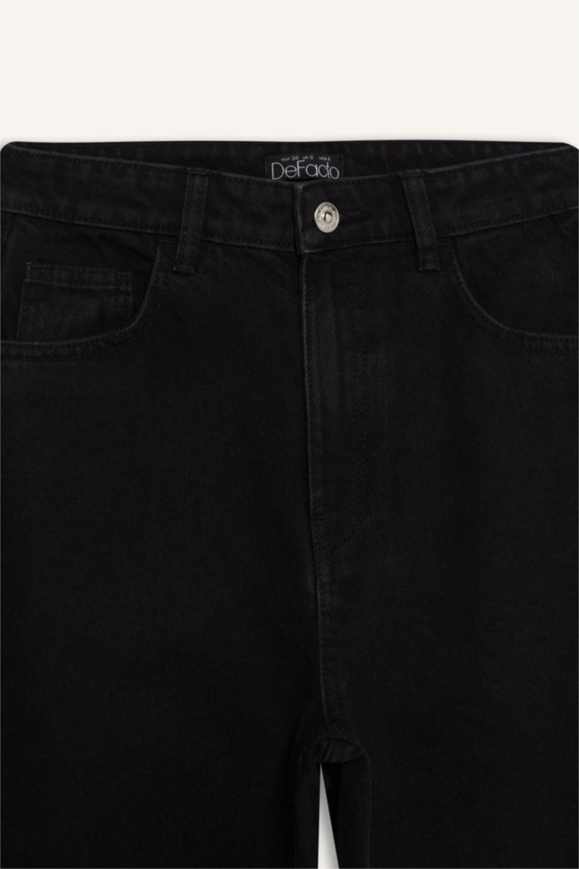 Женщины Черный Джинсы с высокой талией, прямым кроем и длинными брюками, 90-х годов