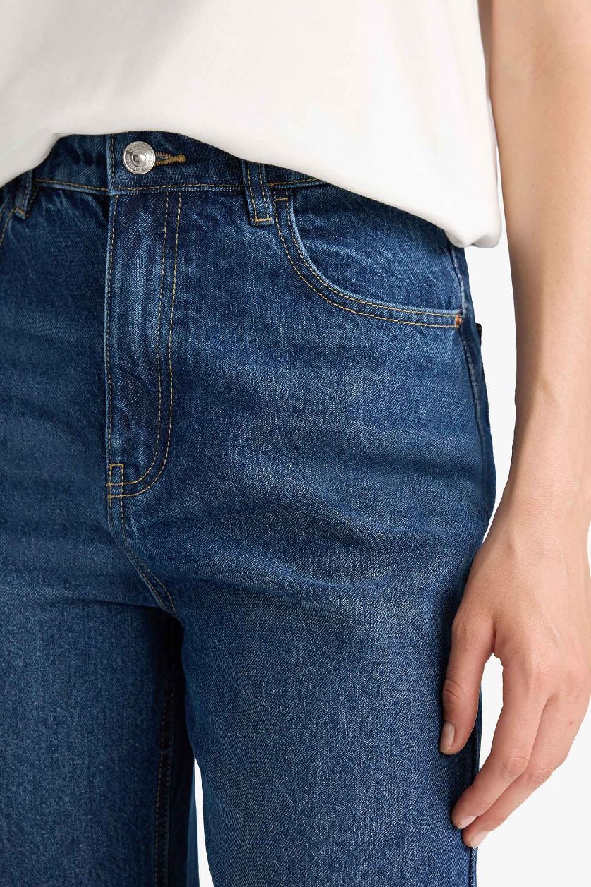 Женщины Темно-голубой High Waist Trousers